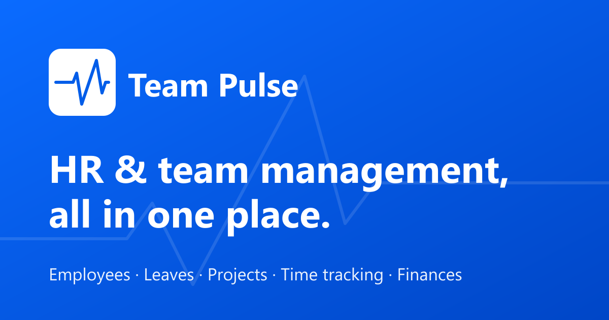 Team Pulse — HR & Team Management Software